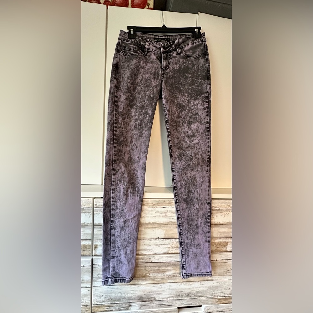 💜 Lovesick Purple Acid Wash Skinny Jeans Size 5